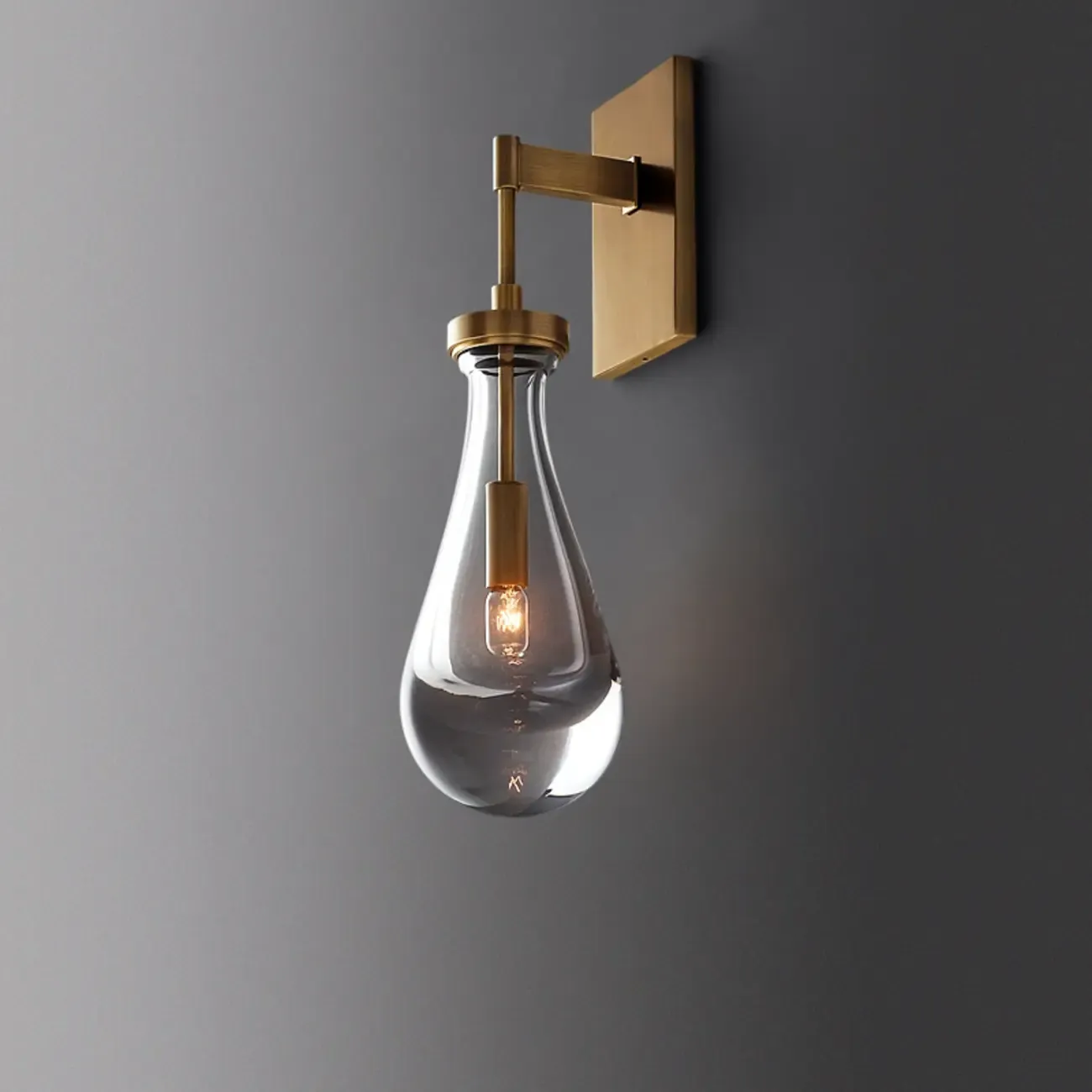 Modern Brass Wall Sconce with Crystal Shade for Indoors Image - 4