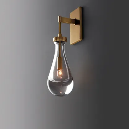 Modern Brass Wall Sconce with Crystal Shade for Indoors Image - 4
