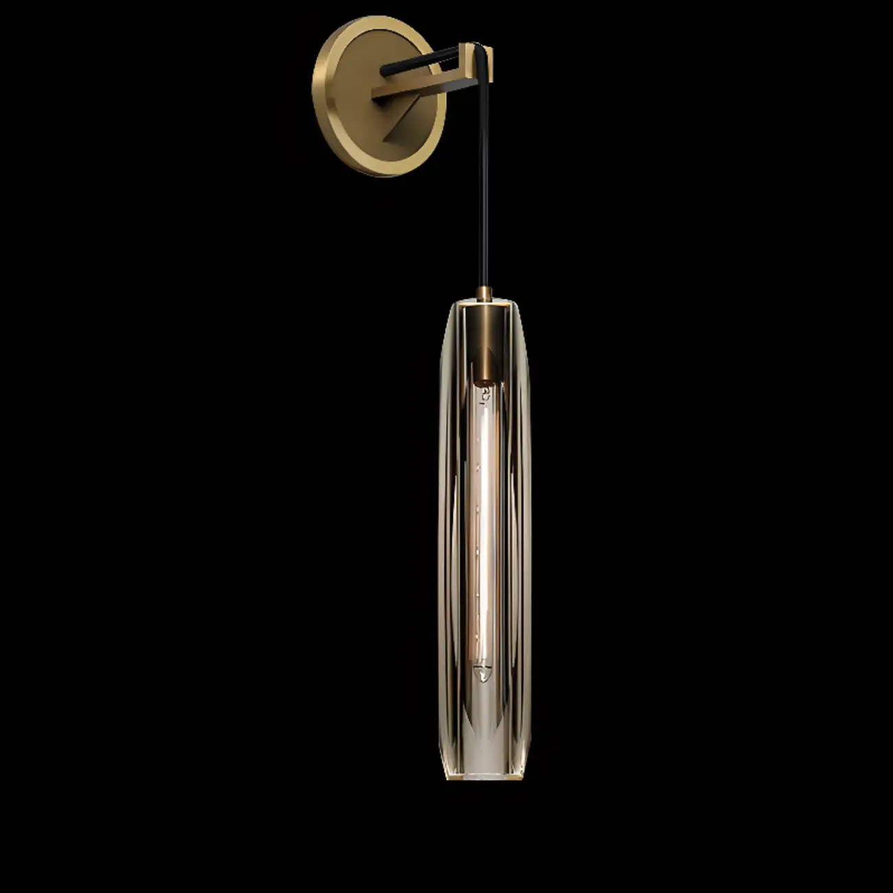 Modern Brass Wall Sconce with Crystal Shade for Indoors Image - 10