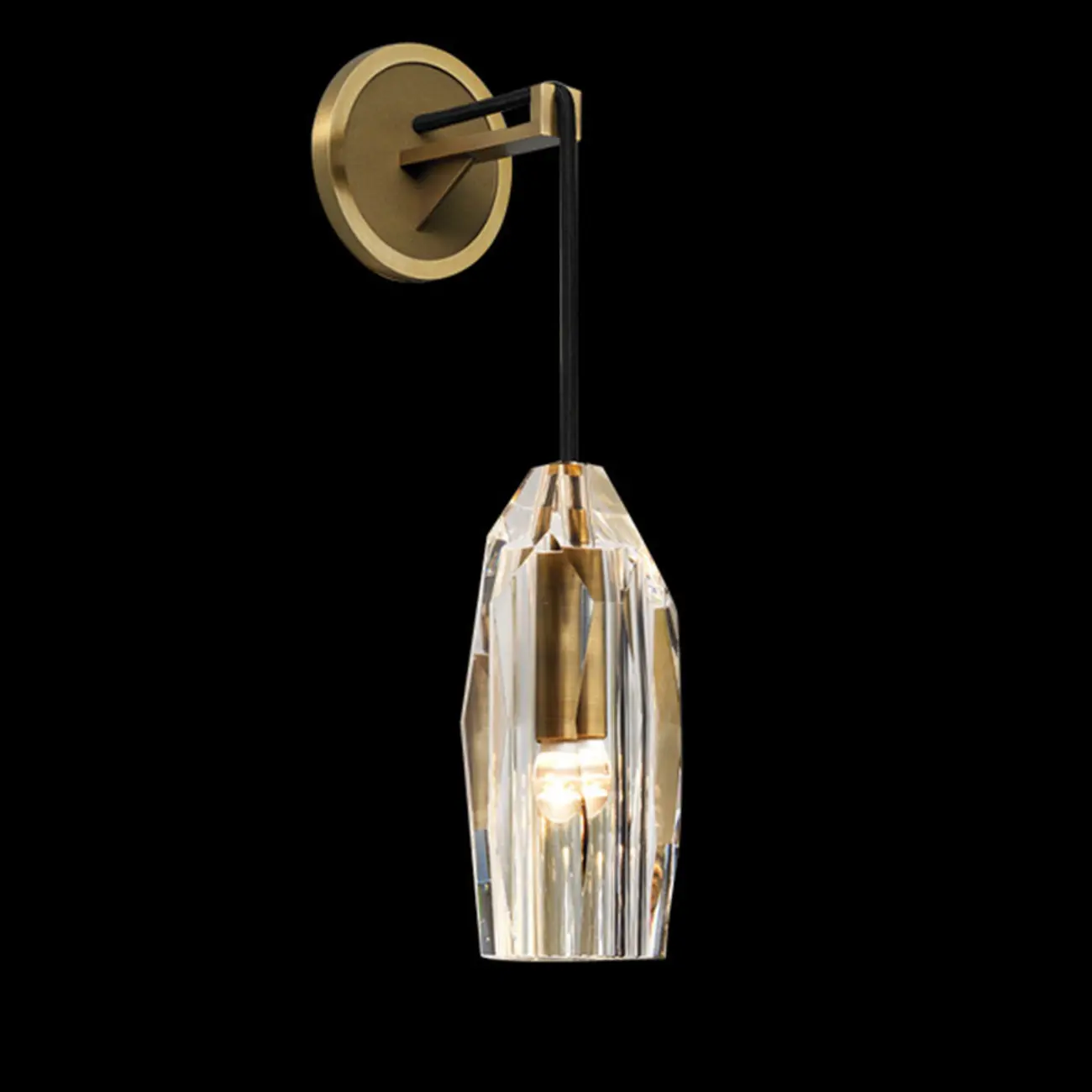 Modern Brass Wall Sconce with Crystal Shade for Indoors Image - 11 | homeyfad
