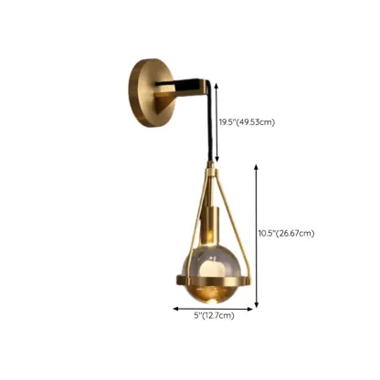 Modern Brass Wall Sconce with Crystal Shade for Indoors Image - 21