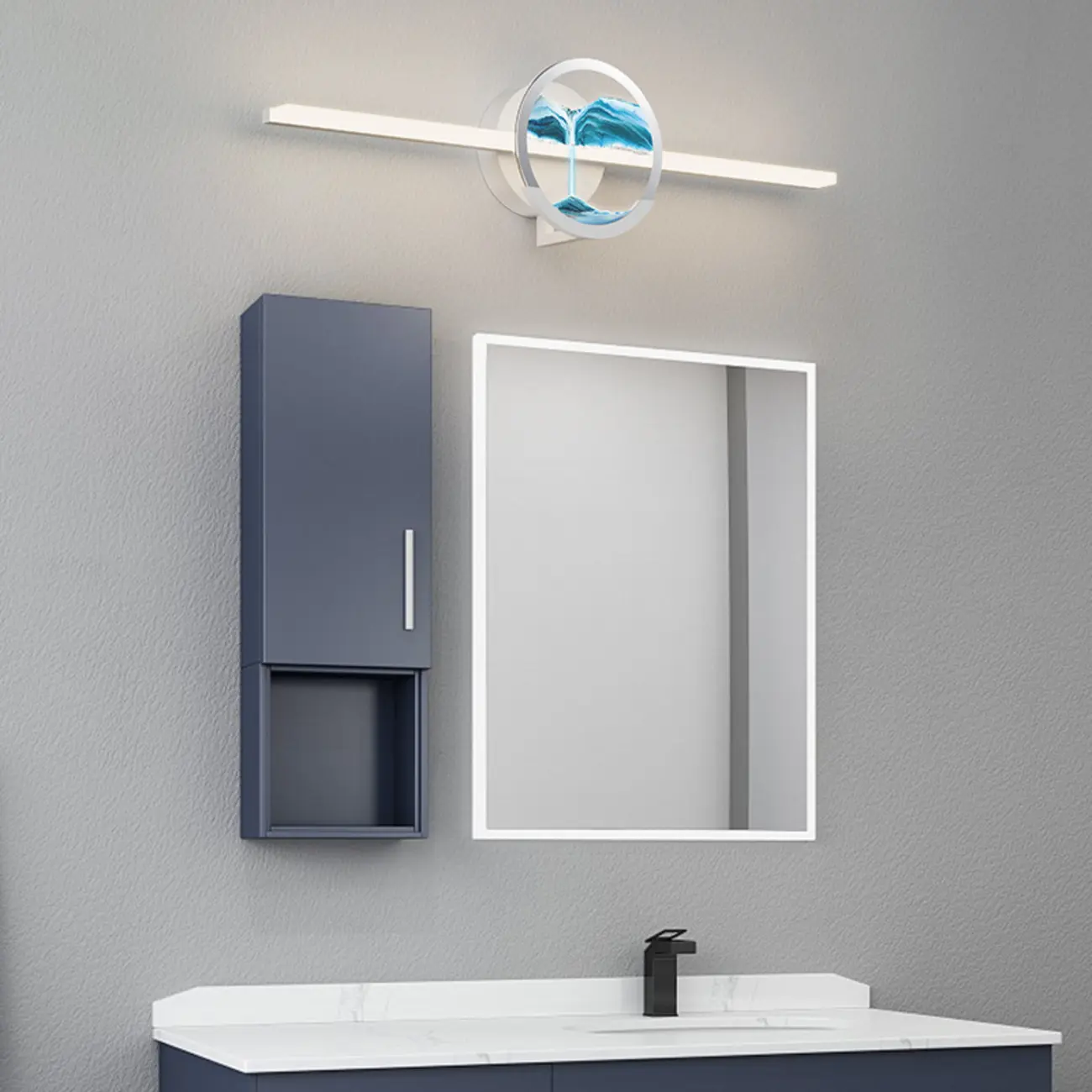 Dimmable Glass Bathroom Vanity Light with Integrated LED | homeyfad