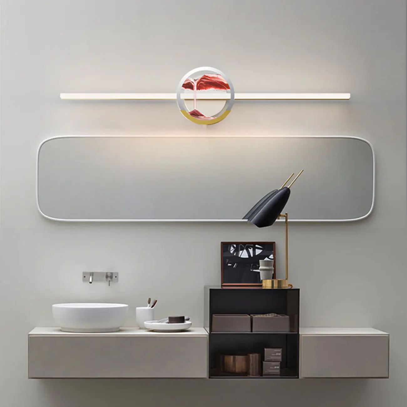 Dimmable Glass Bathroom Vanity Light with Integrated LED | homeyfad