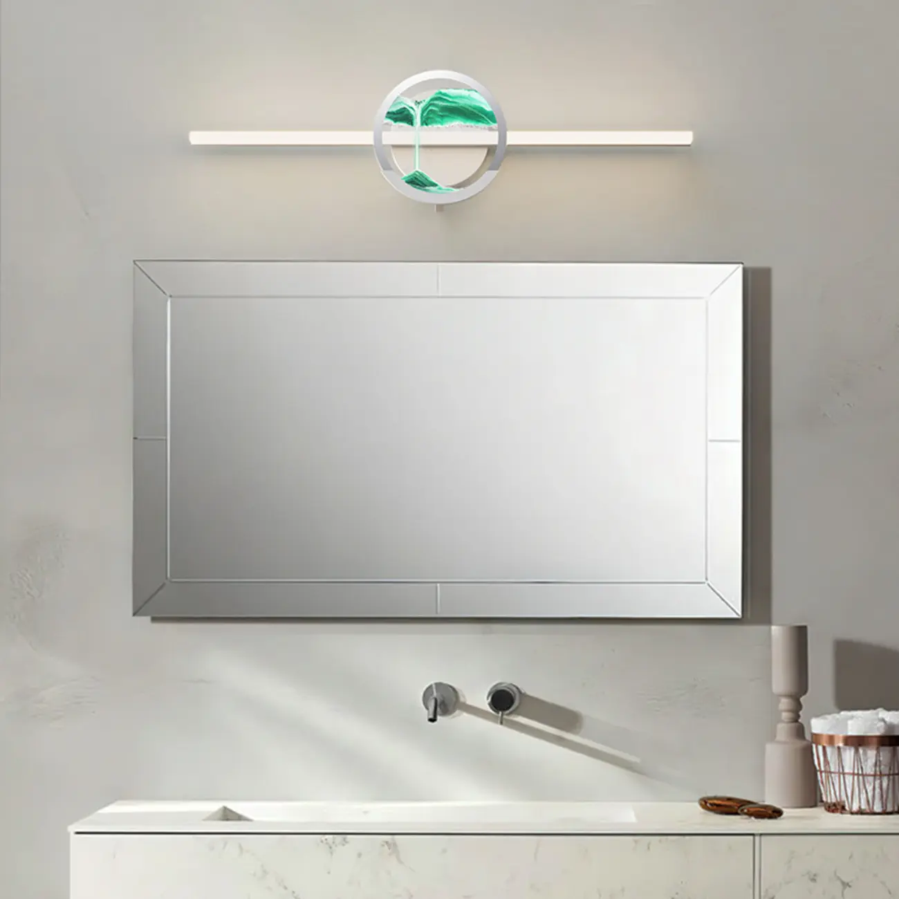 Dimmable Glass Bathroom Vanity Light with Integrated LED | homeyfad