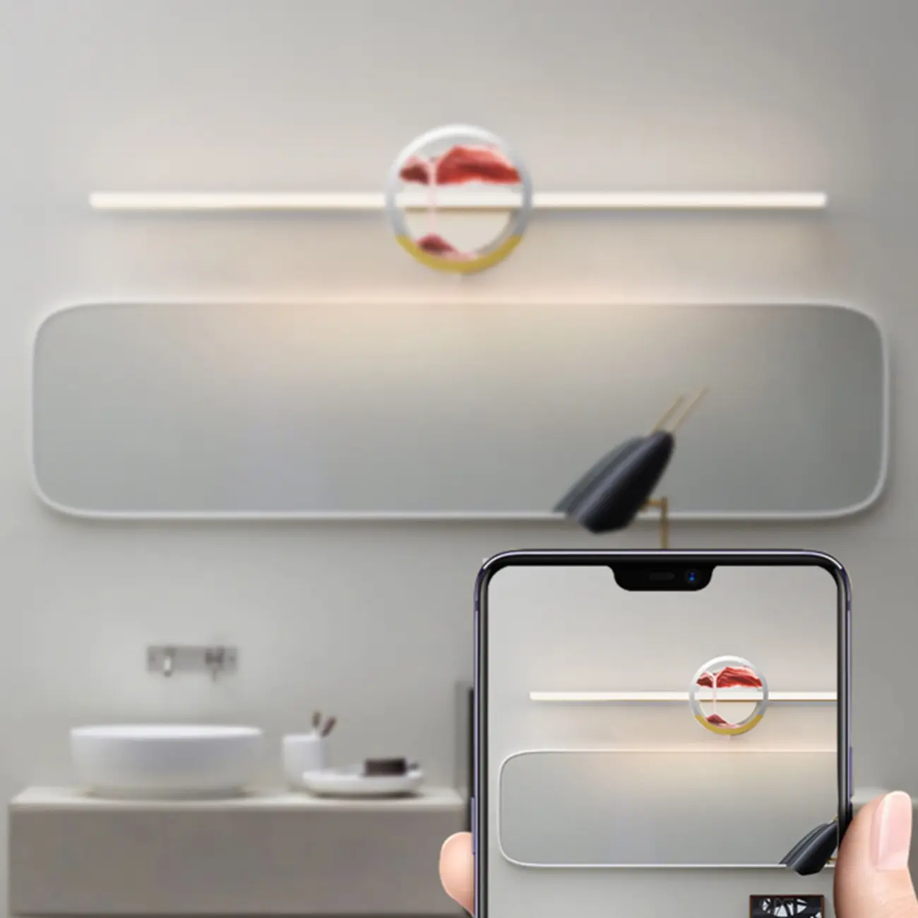 Dimmable Glass Bathroom Vanity Light with Integrated LED | homeyfad