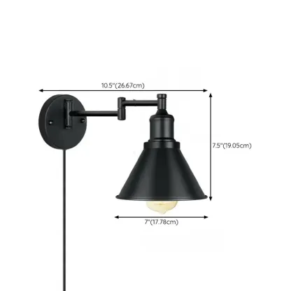 Conical Modern Extendable Vanity Light for Bathroom #size