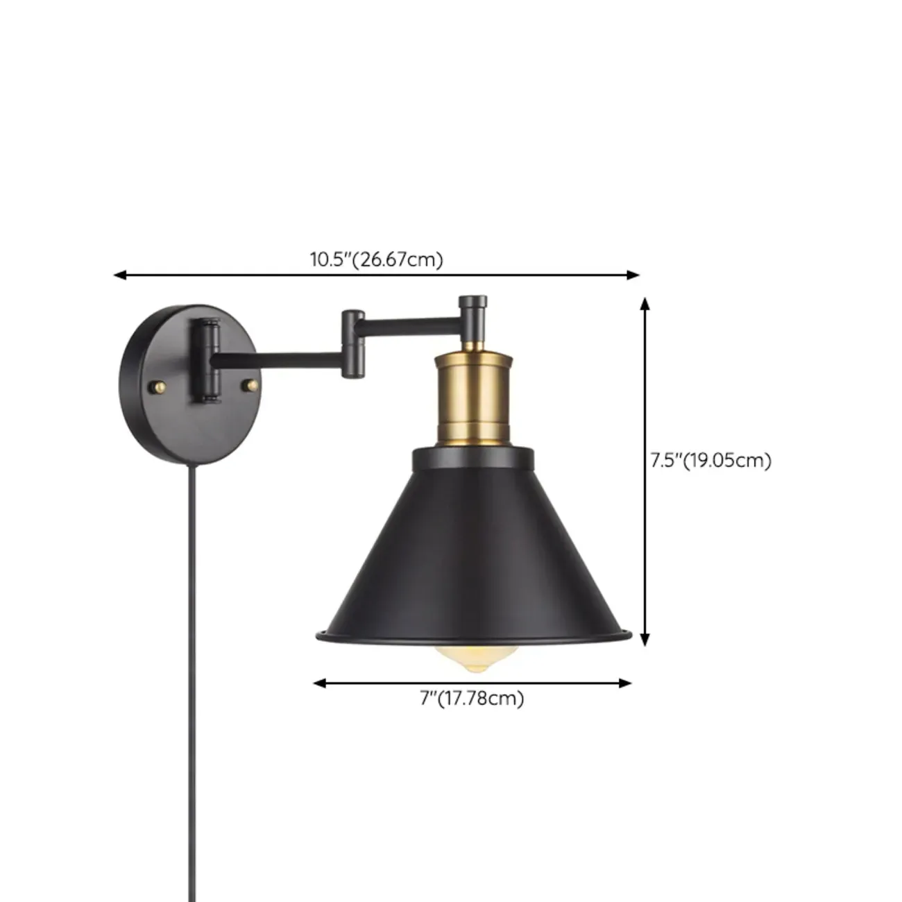 Conical Modern Extendable Vanity Light for Bathroom Image - 13
