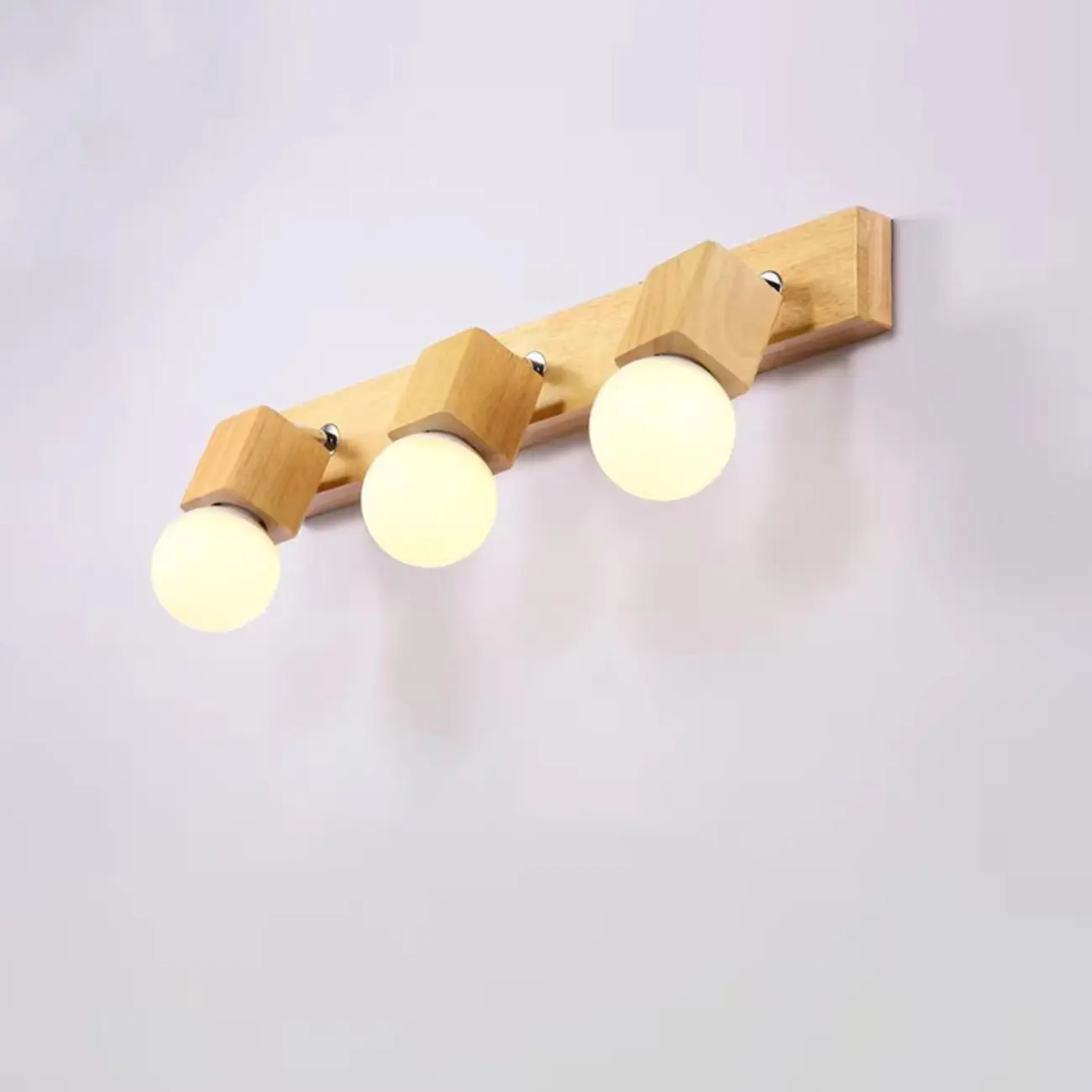 Modern Wooden Multi-Light Bathroom Vanity Light with Hardwired Image - 7 | homeyfad