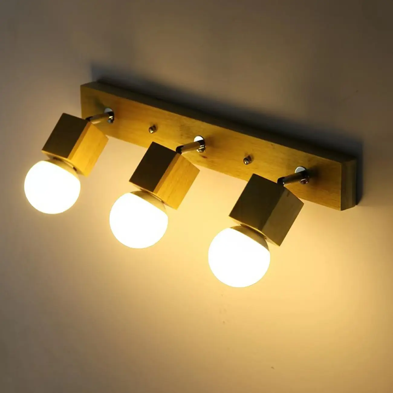 Modern Wooden Multi-Light Bathroom Vanity Light with Hardwired Image - 9 | homeyfad