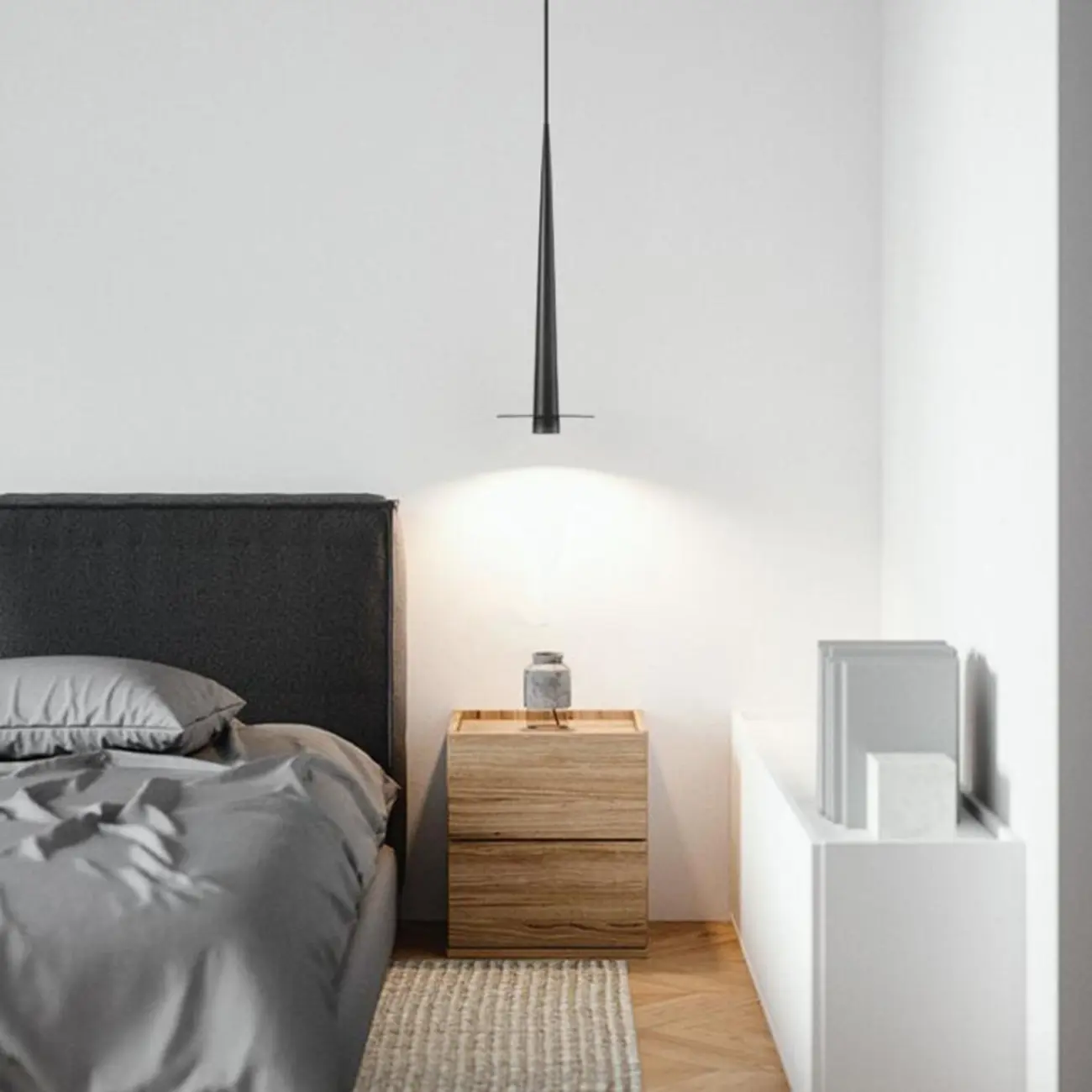 Geometric Black Metal LED Pendant Light with Aluminum Shade Image - 1 | homeyfad