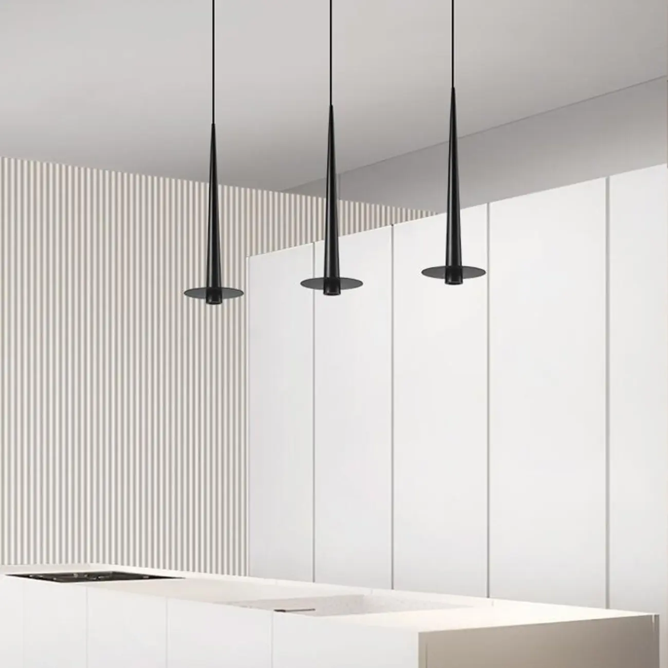 Geometric Black Metal LED Pendant Light with Aluminum Shade Image - 2 | homeyfad