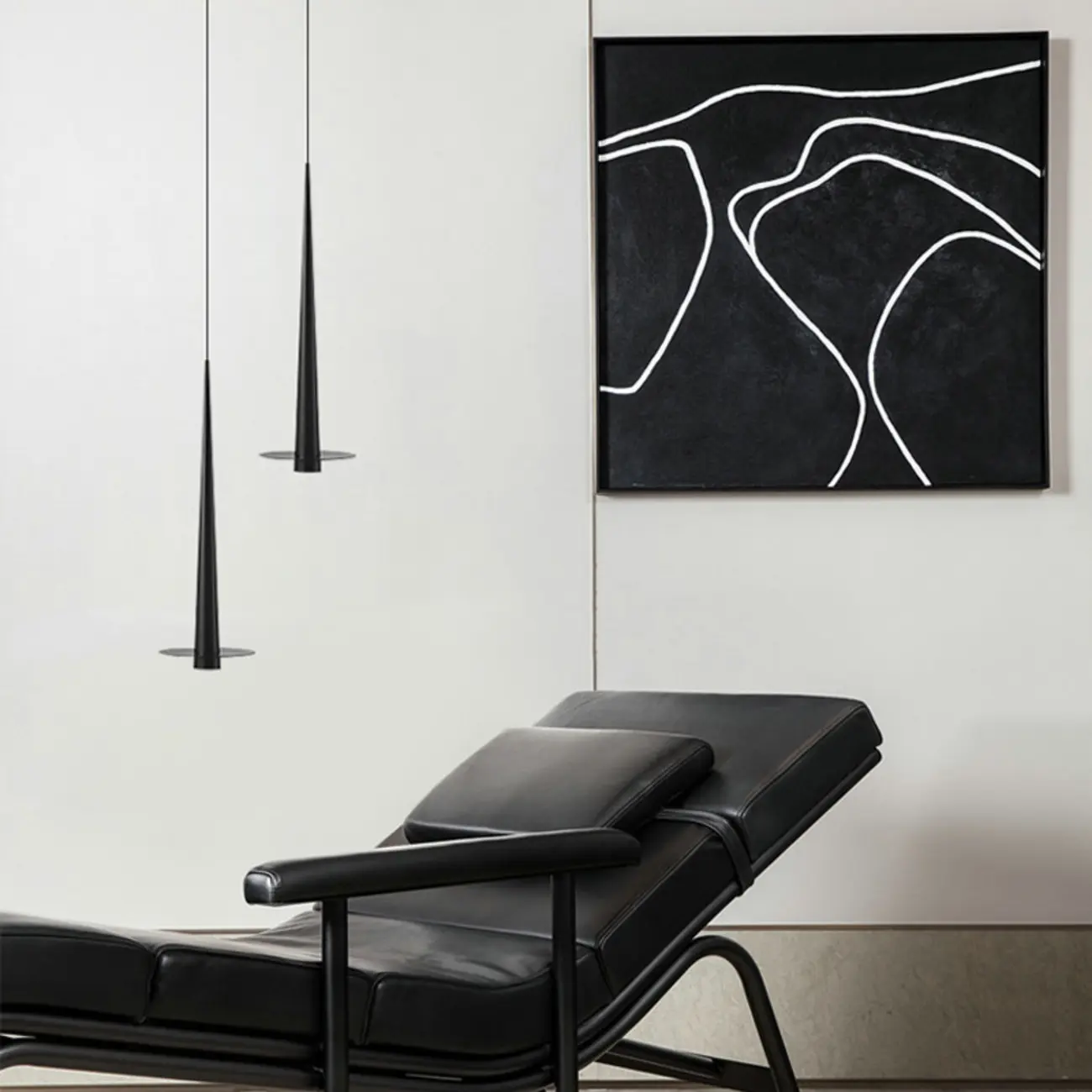 Geometric Black Metal LED Pendant Light with Aluminum Shade Image - 3 | homeyfad