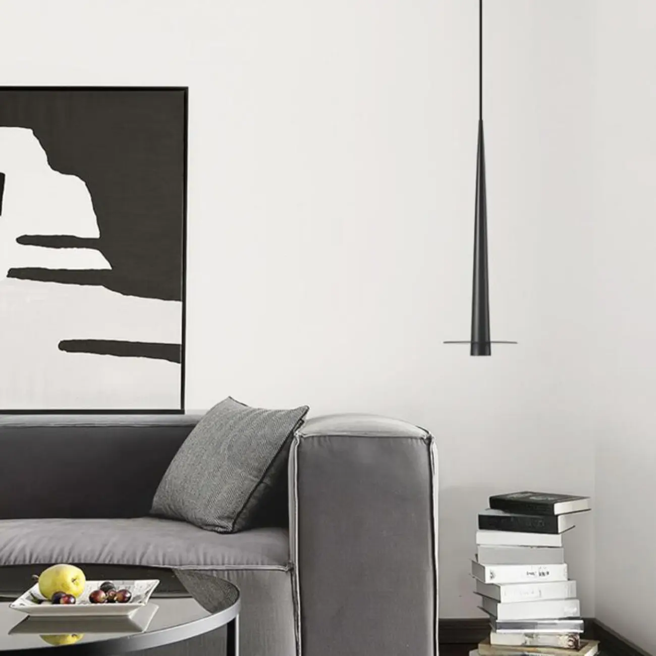 Geometric Black Metal LED Pendant Light with Aluminum Shade Image - 4 | homeyfad