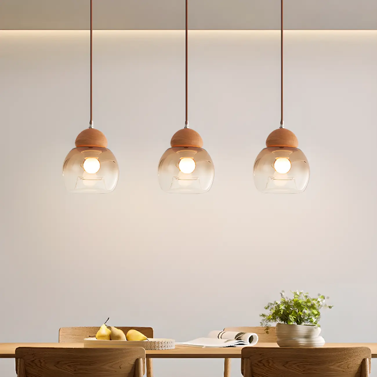 Modern Glass Pendant Light for Kitchen Island | homeyfad