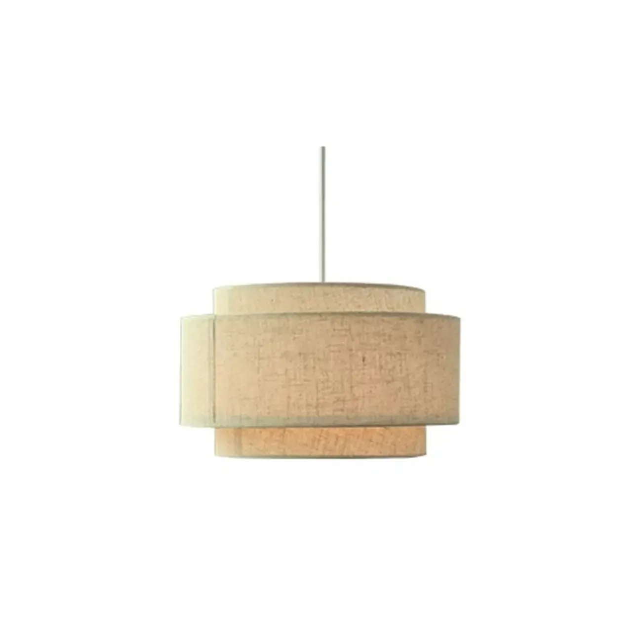 Beige Layered Elegance Fabric Pendant Light for Dining Area Image - 5