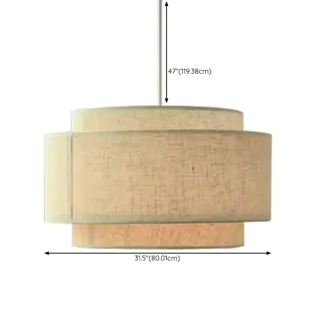 Beige Layered Elegance Fabric Pendant Light for Dining Area Image - 14