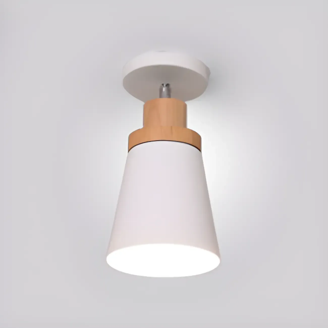 Green Cylinder Iron Modern Semi Flush Mount Ceiling Light