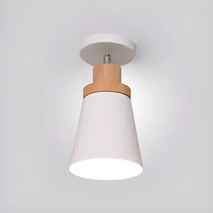 Green Cylinder Iron Modern Semi Flush Mount Ceiling Light