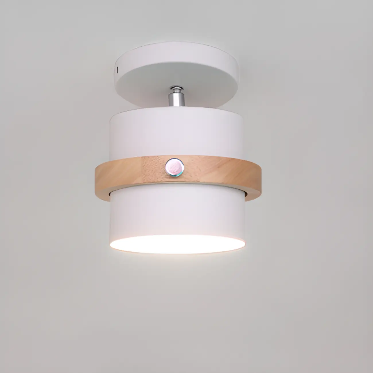 Green Cylinder Iron Modern Semi Flush Mount Ceiling Light | homeyfad