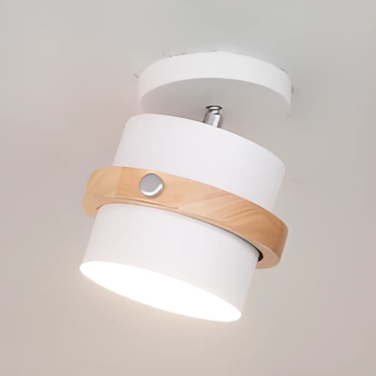 Green Cylinder Iron Modern Semi Flush Mount Ceiling Light | homeyfad