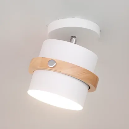 Green Cylinder Iron Modern Semi Flush Mount Ceiling Light
