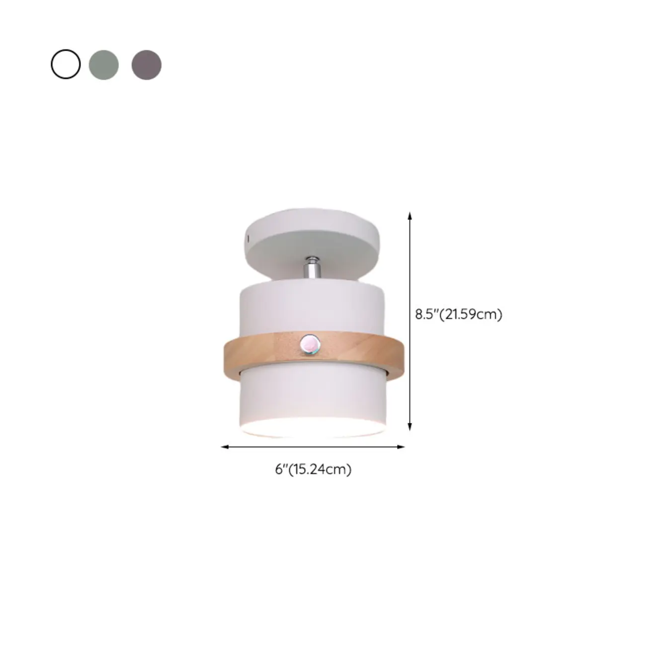 Green Cylinder Iron Modern Semi Flush Mount Ceiling Light | homeyfad