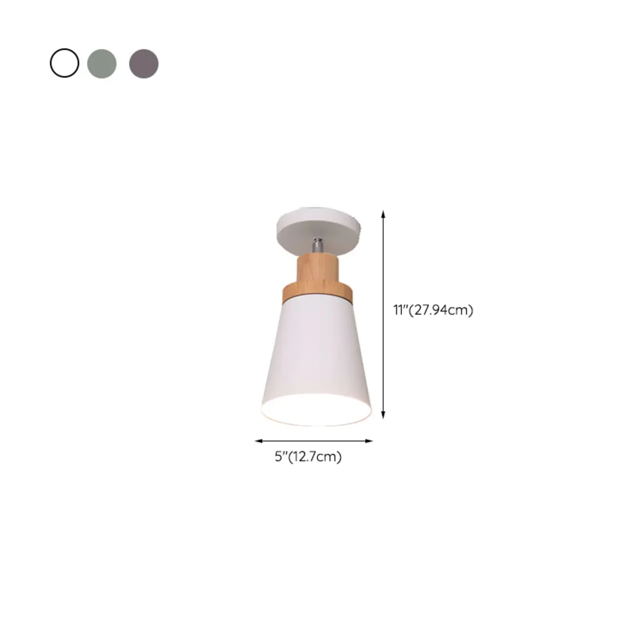 Green Cylinder Iron Modern Semi Flush Mount Ceiling Light | homeyfad