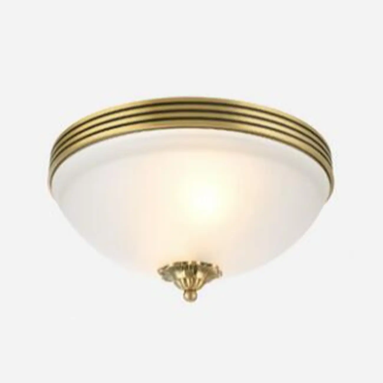 Victorian White Glass Brass Dome Flush Mount Light Image - 5 | homeyfad