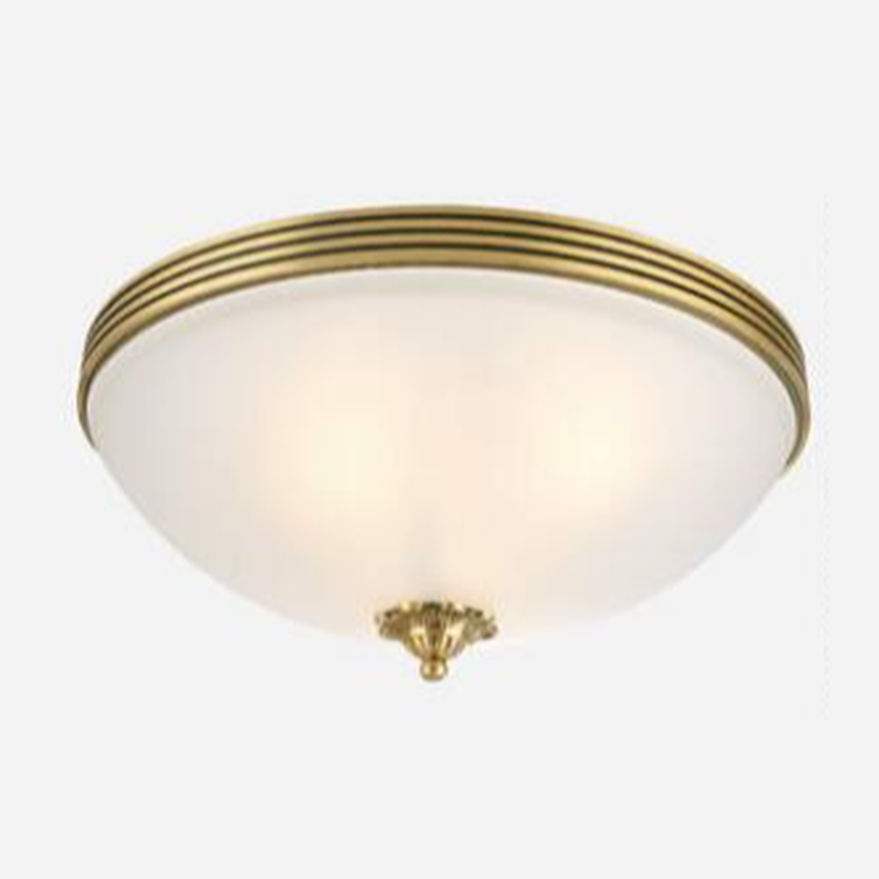 Victorian White Glass Brass Dome Flush Mount Light | homeyfad