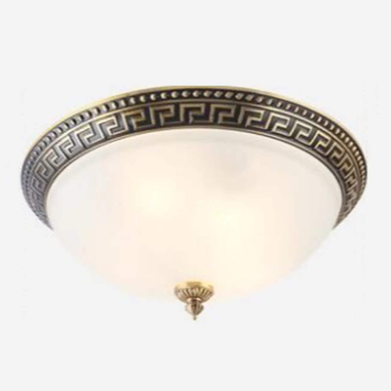 Victorian White Glass Brass Dome Flush Mount Light Image - 23 | homeyfad