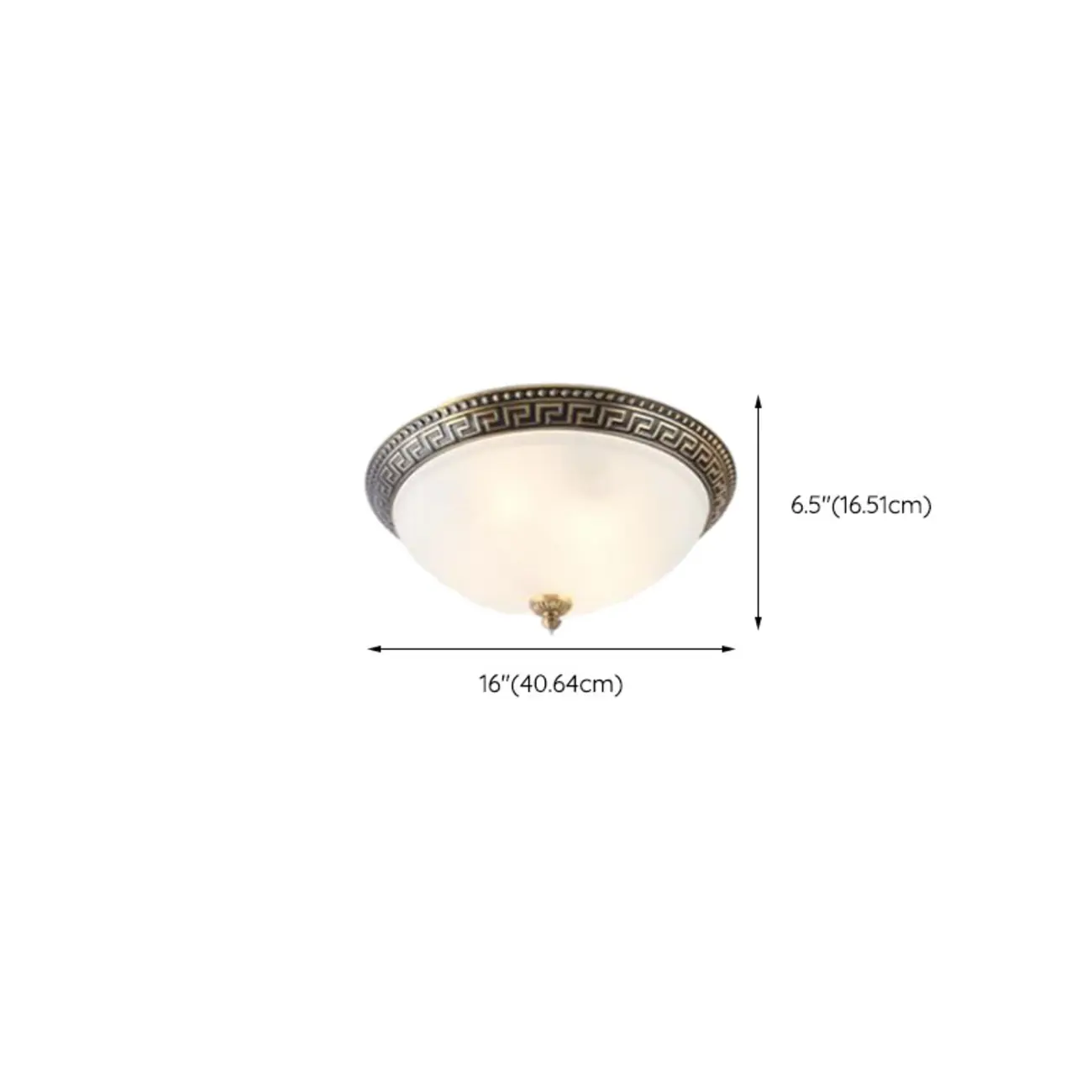 Victorian White Glass Brass Dome Flush Mount Light Image - 28 | homeyfad