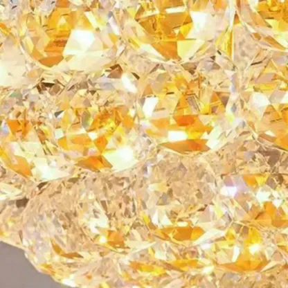 Gold Crystal Cone Glass Crystal Bead Modern Chandelier Image - 10