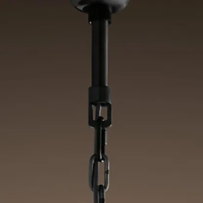 Modern Adjustable Round Black Metal Crystal Drum Chandelier Image - 7