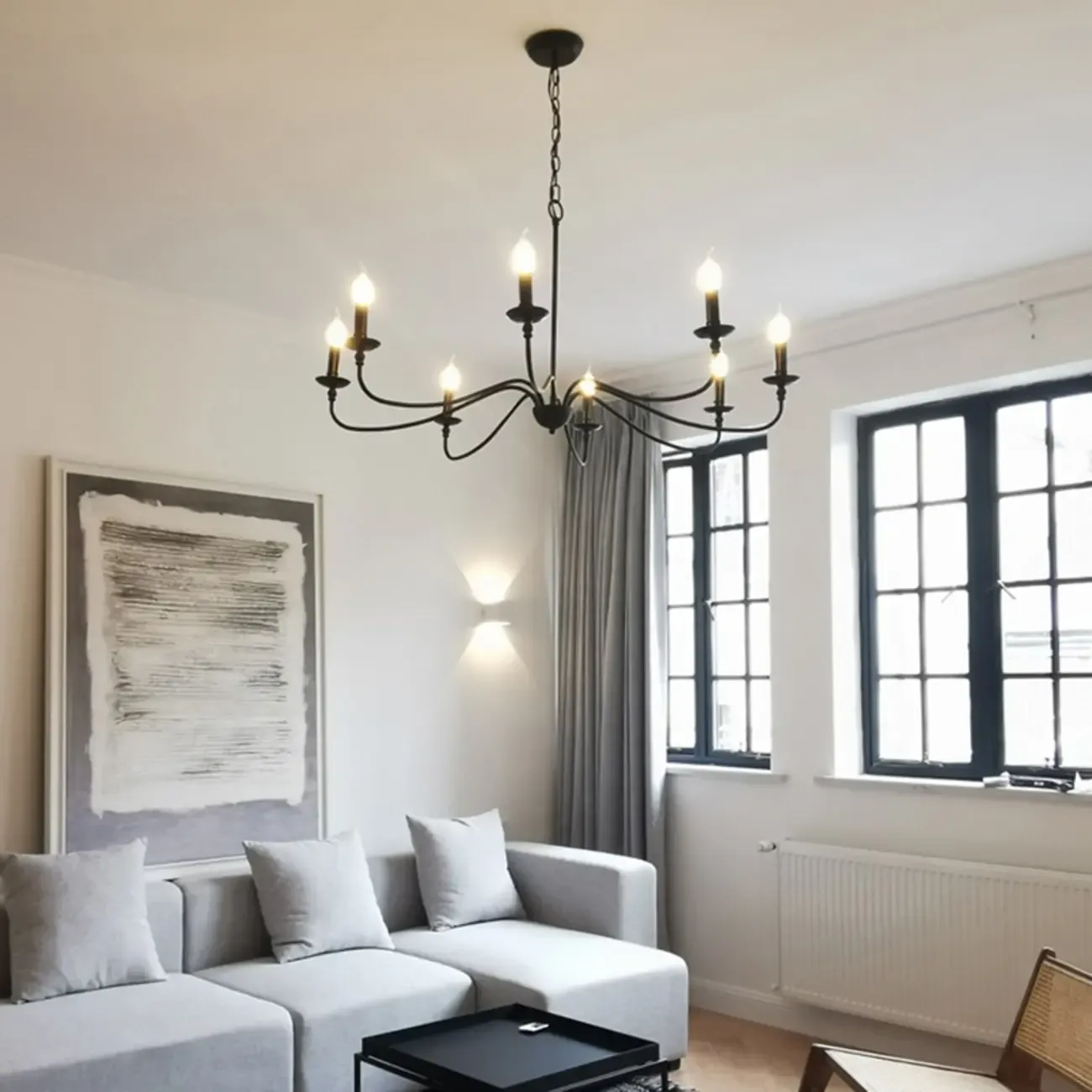 Gold Linear Metal Minimalist Modern Chandelier Light Image - 3