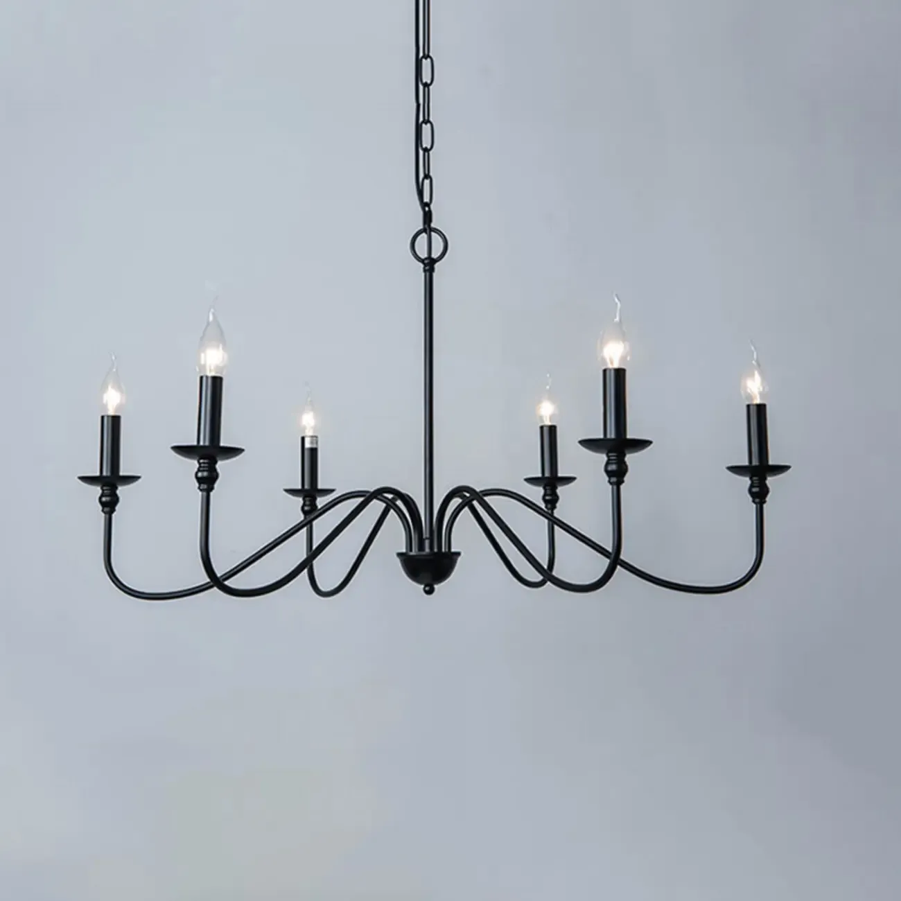 Gold Linear Metal Minimalist Modern Chandelier Light Image - 12