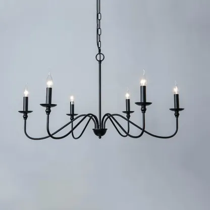 Gold Linear Metal Minimalist Modern Chandelier Light Image - 12