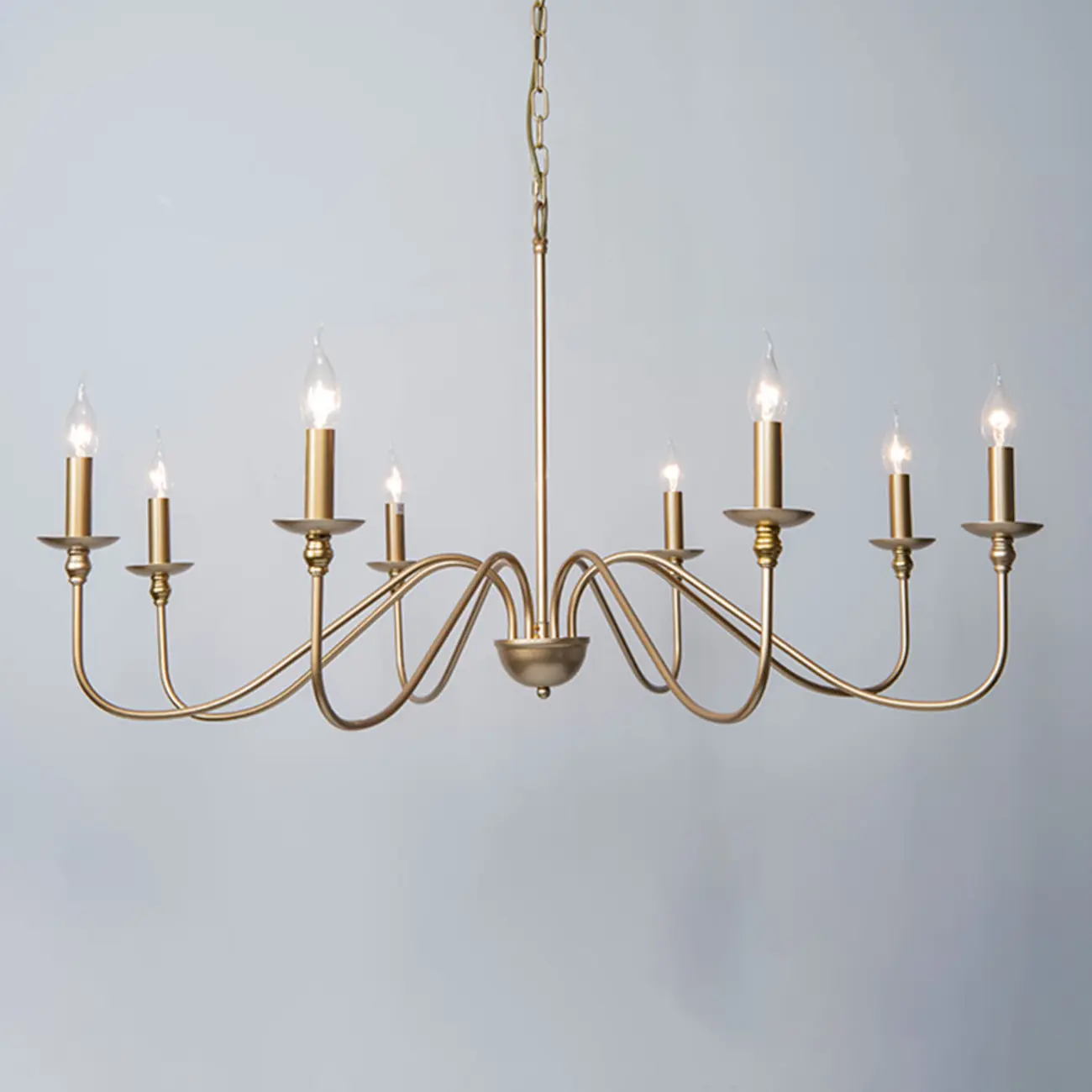 Gold Linear Metal Minimalist Modern Chandelier Light Image - 13 | homeyfad