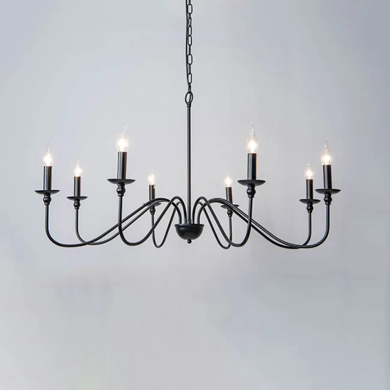 Gold Linear Metal Minimalist Modern Chandelier Light Image - 14