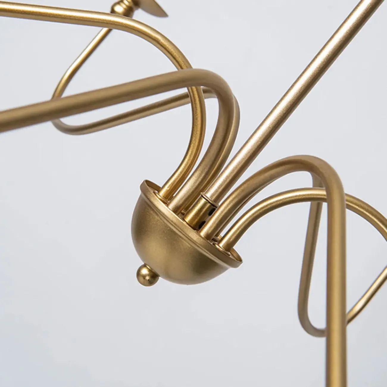 Gold Linear Metal Minimalist Modern Chandelier Light Image - 8