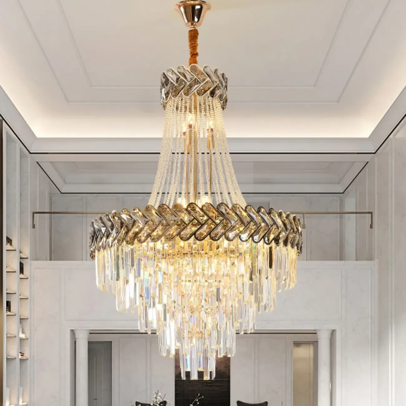 Luxury Geometric Modern Crystal Sphere Chandelier Image - 1