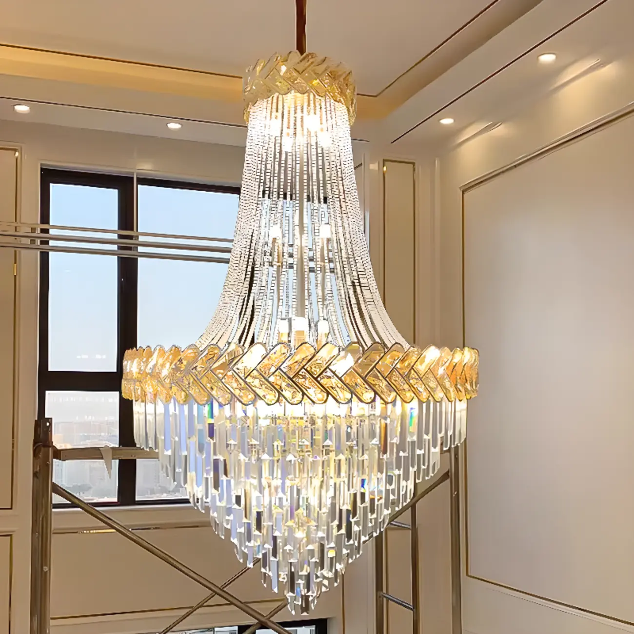 Luxury Geometric Modern Crystal Sphere Chandelier Image - 2 | homeyfad
