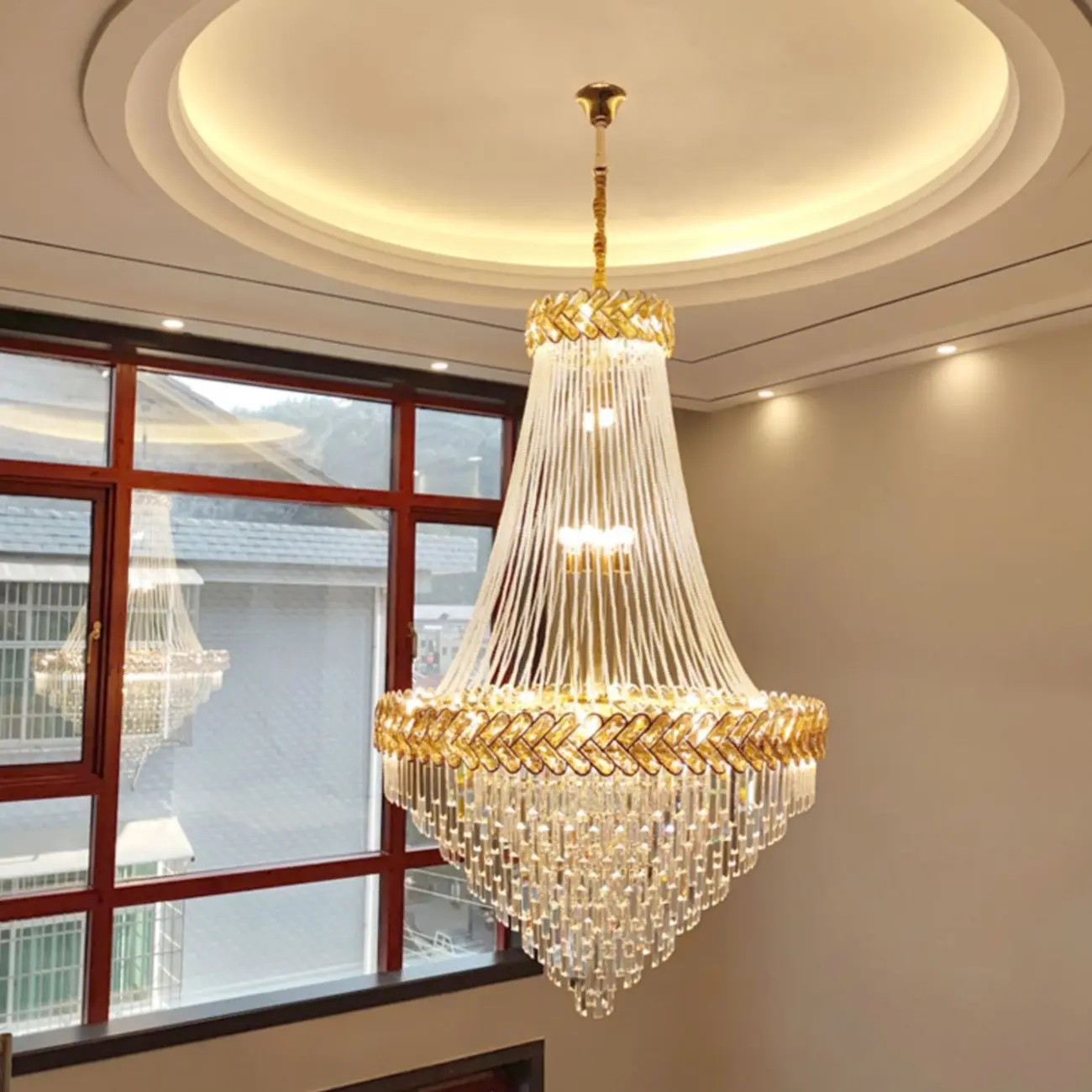 Luxury Geometric Modern Crystal Sphere Chandelier Image - 3 | homeyfad