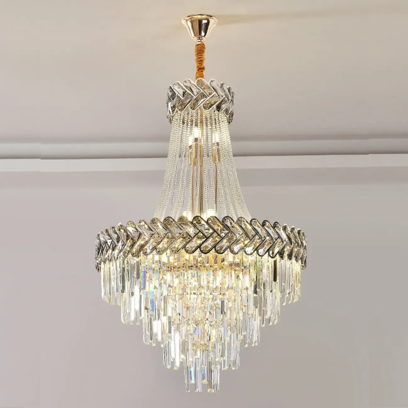 Luxury Geometric Modern Crystal Sphere Chandelier Image - 21