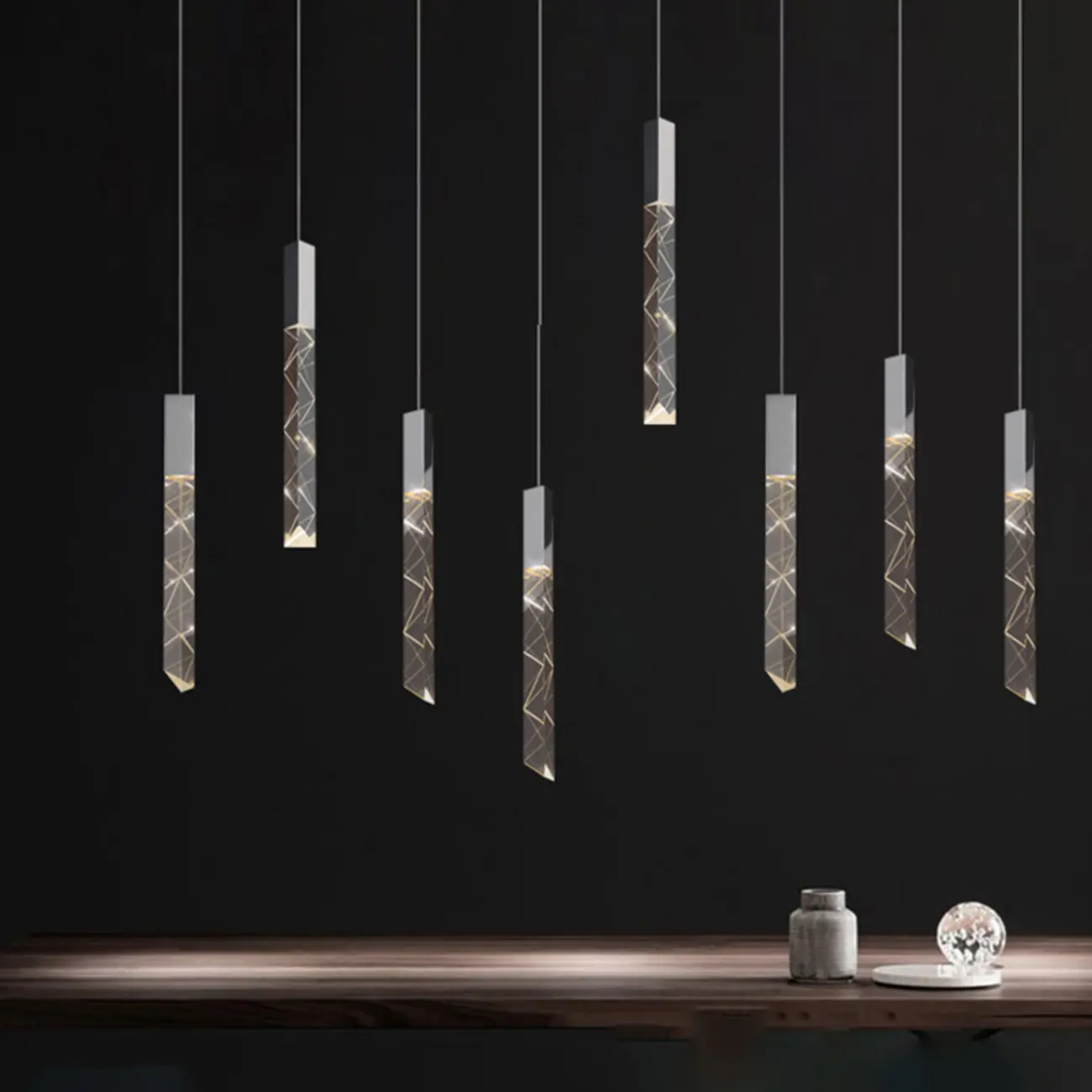 Trendy Modern Adjustable Crystal Pendant Light Image - 1 | homeyfad