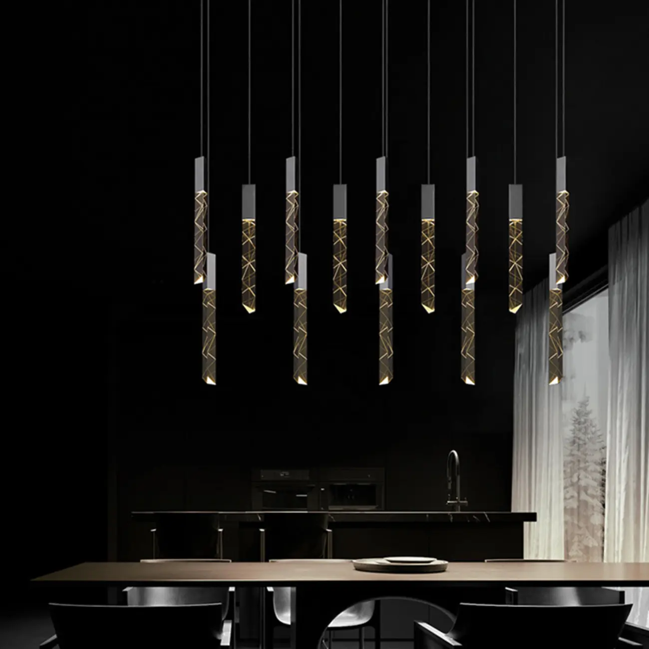 Trendy Modern Adjustable Crystal Pendant Light Image - 2 | homeyfad