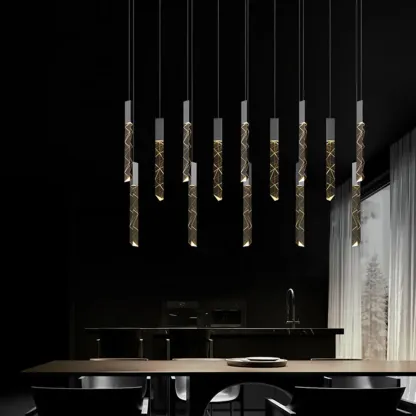 Trendy Modern Adjustable Crystal Pendant Light Image - 2