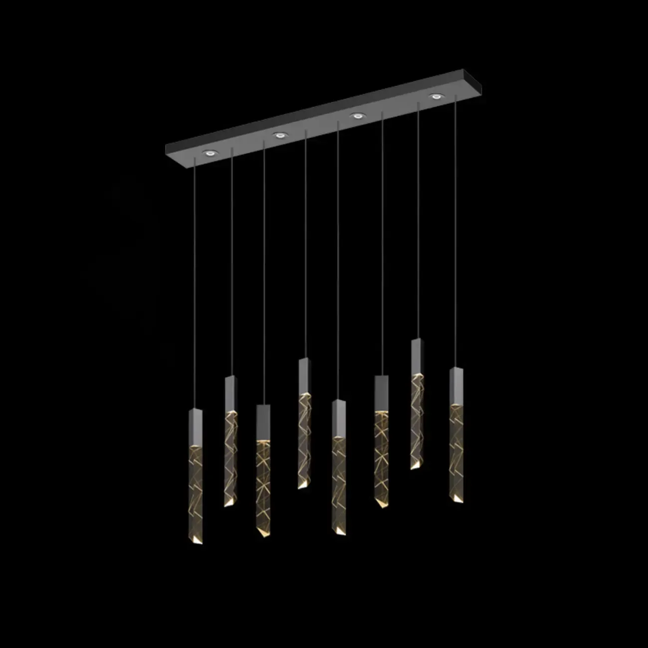 Trendy Modern Adjustable Crystal Pendant Light Image - 5