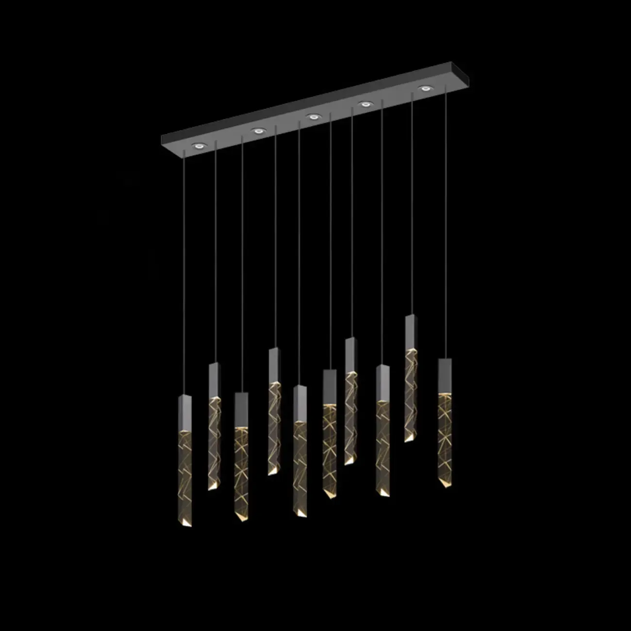 Trendy Modern Adjustable Crystal Pendant Light Image - 7