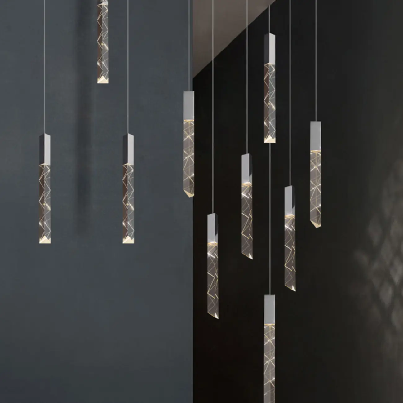 Trendy Modern Adjustable Crystal Pendant Light Image - 8 | homeyfad