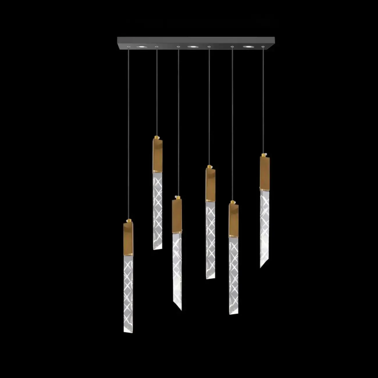 Trendy Modern Adjustable Crystal Pendant Light Image - 11